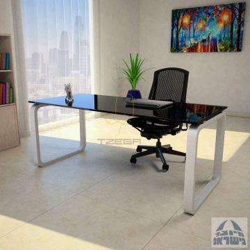 שולחן משרדי מזכוכית דגם KESHET
