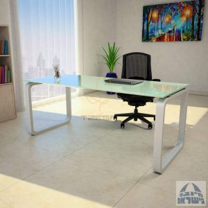 קשת שולחן עבודה זכוכית בעיצוב אישי לבית ולמשרד