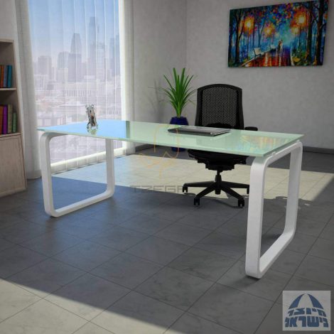 שולחן משרדי מזכוכית דגם KESHET
